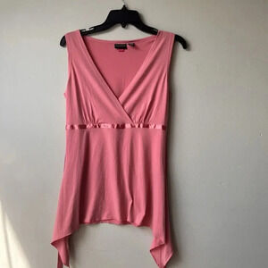 Women's medium cotton Tank Top old college‎ inn pink blouse